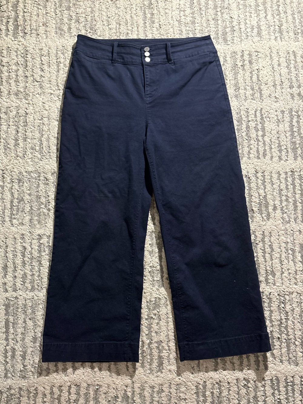 Loft Ann Taylor blue wide leg three button pants size 10